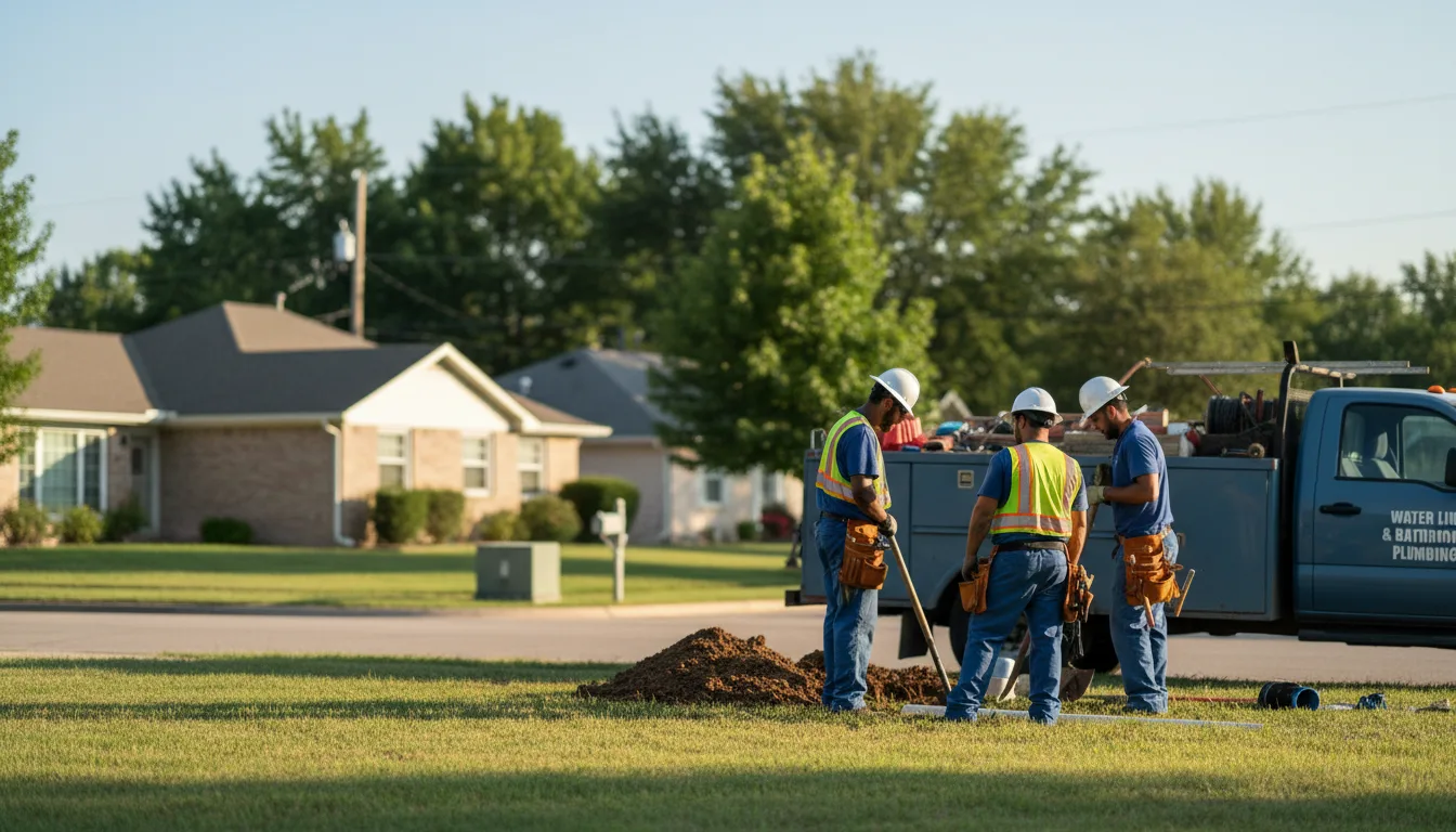 Residential water line and bathroom plumbing service in Mcroberts, KY